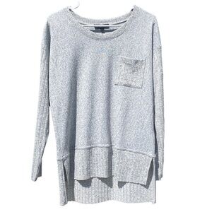NWT Tint & Shadow hi low hem long sleeve sweater top womens small heather grey